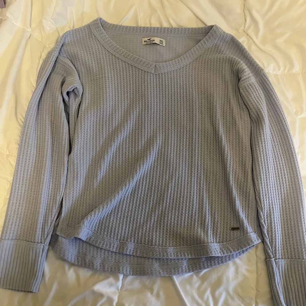 Hollister Soft Blue V-Neck Sweater